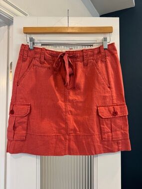 Anthropologie Paper Boy Women’s Drawstring Skirt - Coral Red Size 4